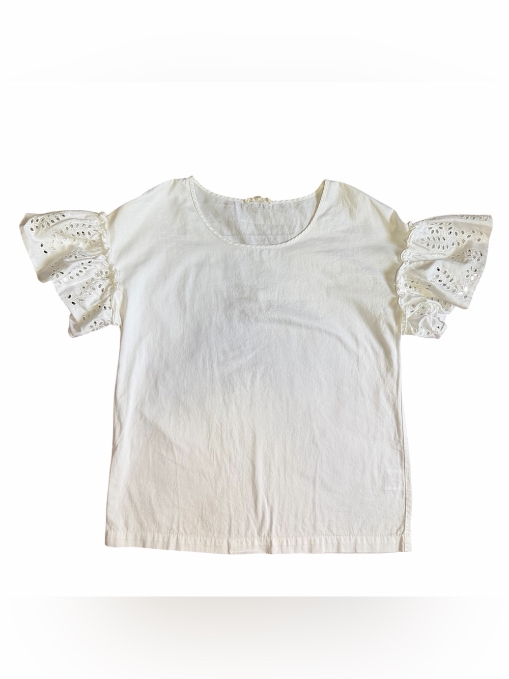 Jane and Delancey White Eyelet Sleeve Women's Top US S